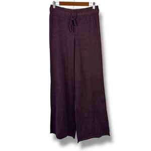 La Biz Size‎ L High Rise Wide Leg Lounge Pants Chocolate Brown Fuzzy Cozy Knit